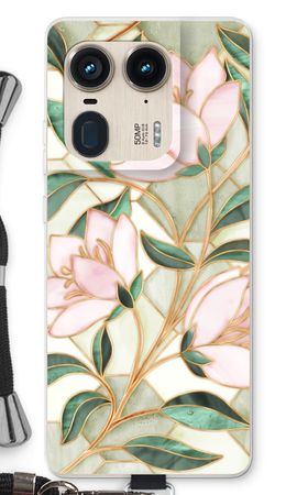 Orange stained glass flower