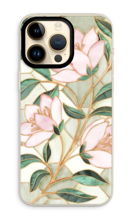 Orange stained glass flower