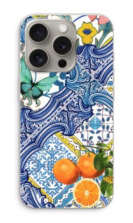 Blue tiles and oranges