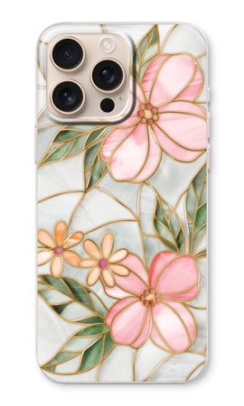 Orange stained glass flower