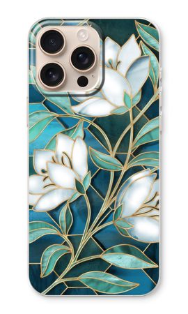 Blue stained glass flowers