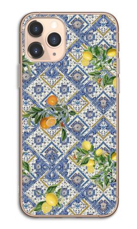Blue tiles, lemons and oranges - small
