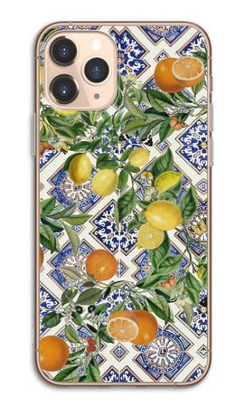 Blue tiles, lemons and oranges