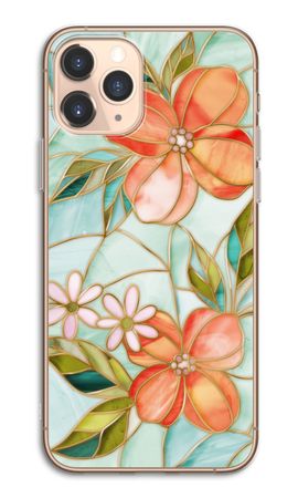 Orange stained glass flower
