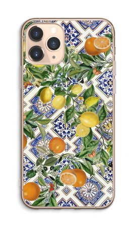 Blue tiles, lemons and oranges