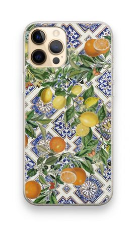 Blue tiles, lemons and oranges