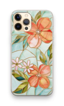 Orange stained glass flower