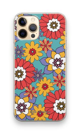Retro bloemen - Blauw
