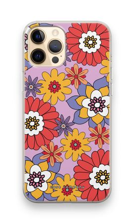 Retro bloemen - Paars