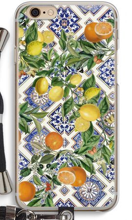 Blue tiles, lemons and oranges