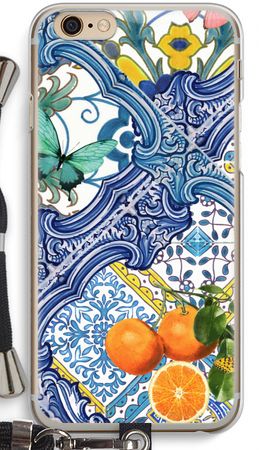 Blue tiles and oranges