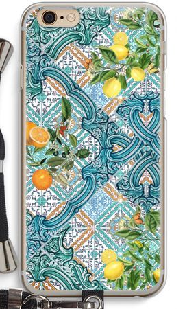 Blue tiles, lemons and oranges