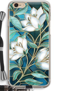 Blue stained glass flowers