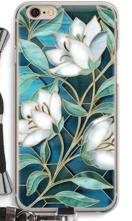 Blue stained glass flowers