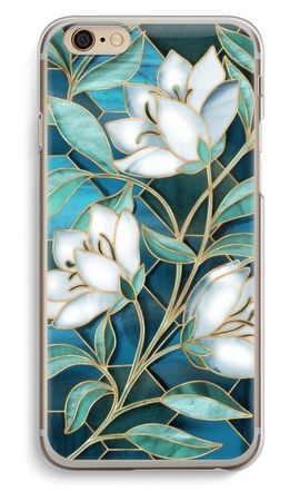 Blue stained glass flowers