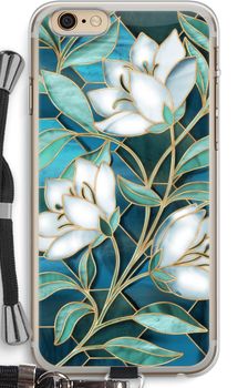 Blaue Glasmalerei Blumen