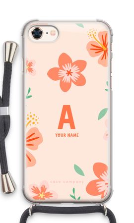 Tropical Pink Flowers Monogram