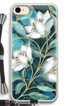 Blue stained glass flowers