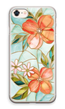 Orange stained glass flower