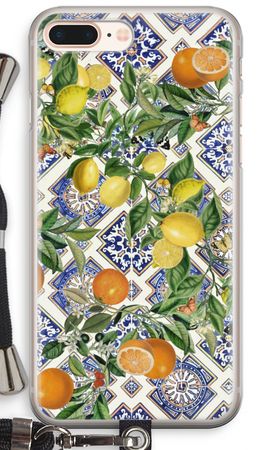 Blue tiles, lemons and oranges