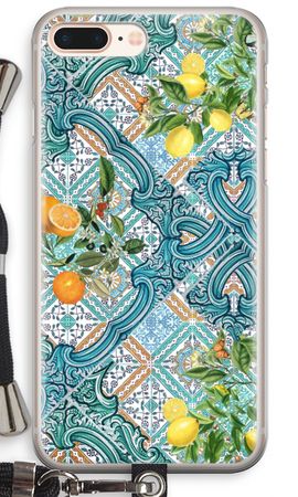 Blue tiles, lemons and oranges