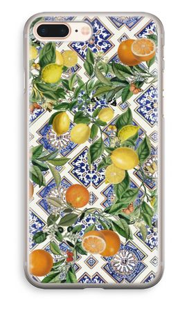 Blue tiles, lemons and oranges