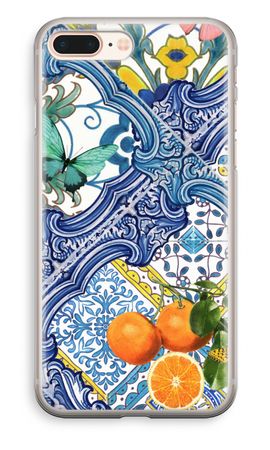 Blue tiles and oranges