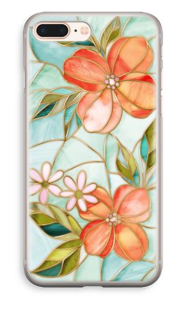 Orange stained glass flower