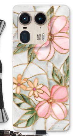 Orange stained glass flower