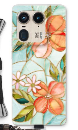 Orange stained glass flower