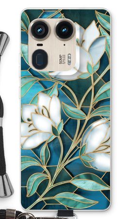 Blue stained glass flowers