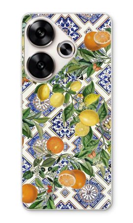 Blue tiles, lemons and oranges