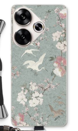 Japanese crane birds blossom