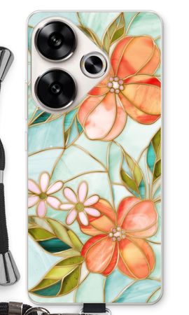 Orange stained glass flower