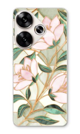 Orange stained glass flower