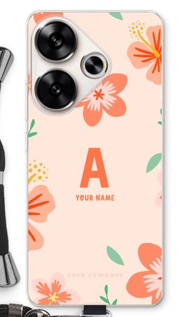 Tropical Pink Flowers Monogram