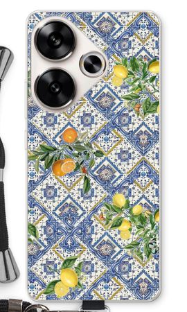 Blue tiles, lemons and oranges - small
