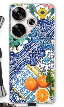 Blue tiles and oranges