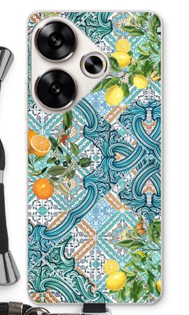 Blue tiles, lemons and oranges