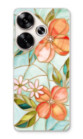 Orange stained glass flower