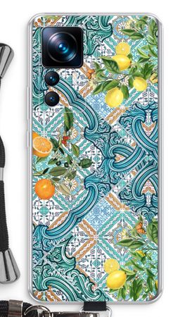 Blue tiles, lemons and oranges
