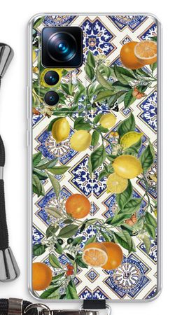 Blue tiles, lemons and oranges