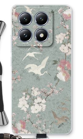 Japanese crane birds blossom