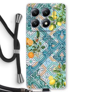 Carreaux bleus, citrons et oranges