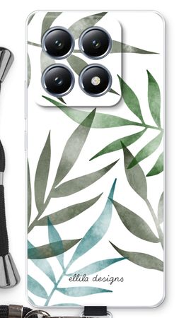 Tropical watercolor leaves