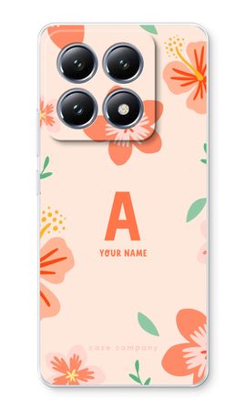 Tropical Pink Flowers Monogram