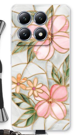 Orange stained glass flower