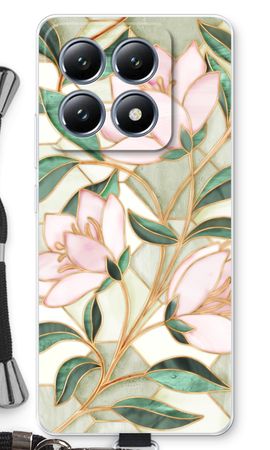 Orange stained glass flower