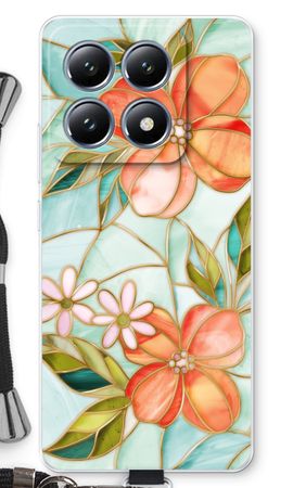 Orange stained glass flower