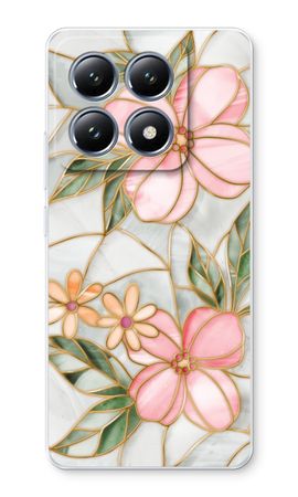 Pink stained glass flower